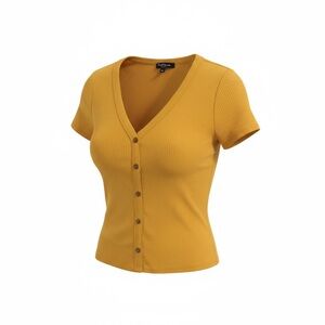Mustard ribbed top